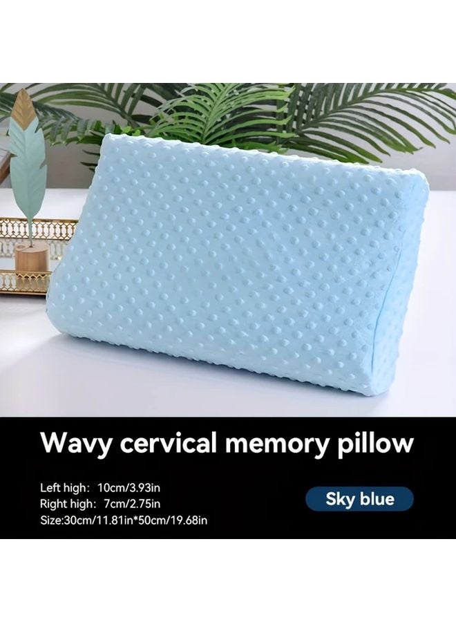 Rose Color Traction Wave Pillow Memory Foam Medium Firmness Ergonomic Support Machine Washable - Image 2